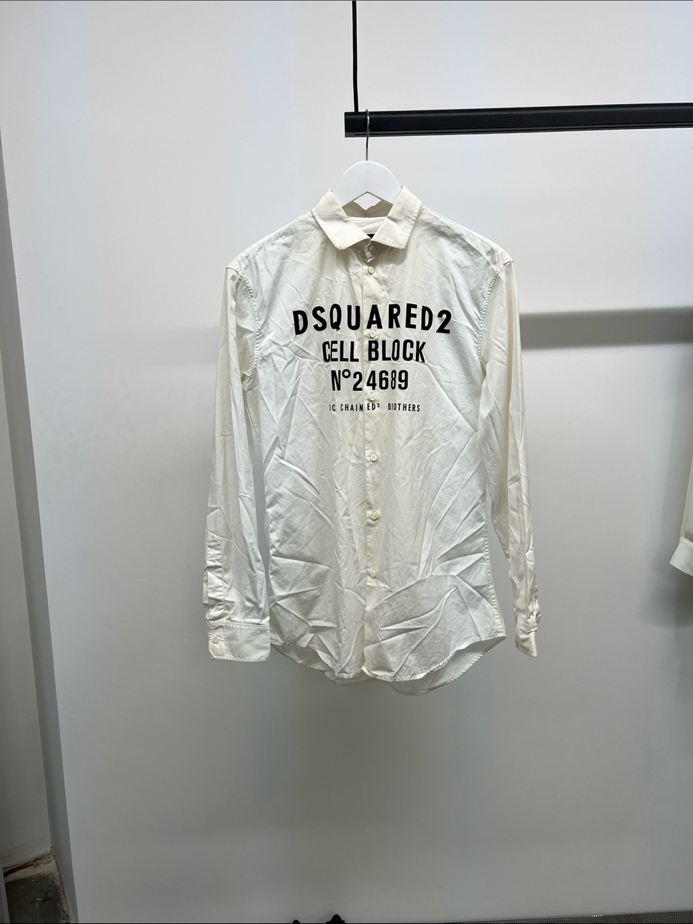 DSQUARED2 White Logo Print Button-Down Shirt